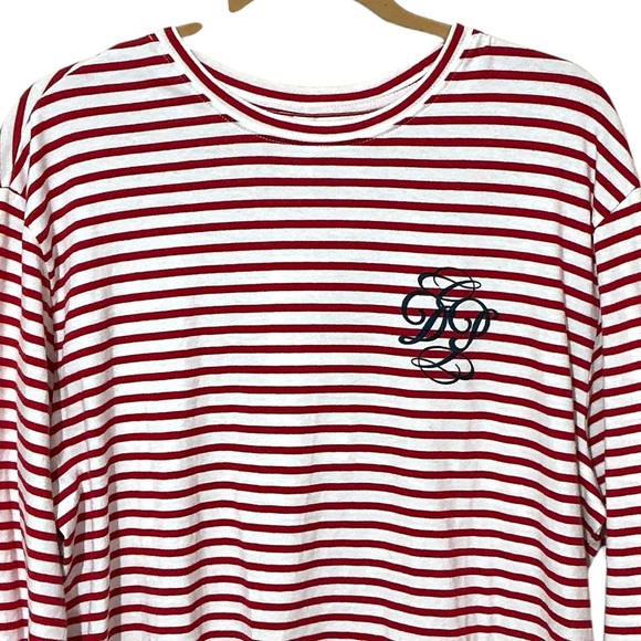 ANTHROPOLOGIE Daily Practice Cotton Long Sleeve Tee S 24” p2p Red/White $88 NWT - Picture 9 of 15